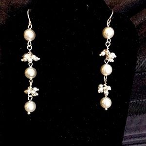 Gray Pearl Pierced Earrings by Carolee